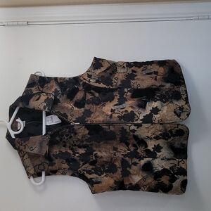 Christopher  & Banks Women's Boho Collar Vest Size L Black & Brown